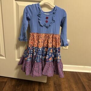 Eleanor Rose Pumpkin Fall Dress Girls Size 5-6 Autumn Accents cottagecore